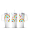 Colorful rainbow tumbler cups with school doodle pattern, Master Maker Crafts wholesale, Ohio DIY Craft Warehouse