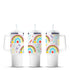 Colorful rainbow tumbler cups with school doodle pattern, Master Maker Crafts wholesale, Ohio DIY Craft Warehouse