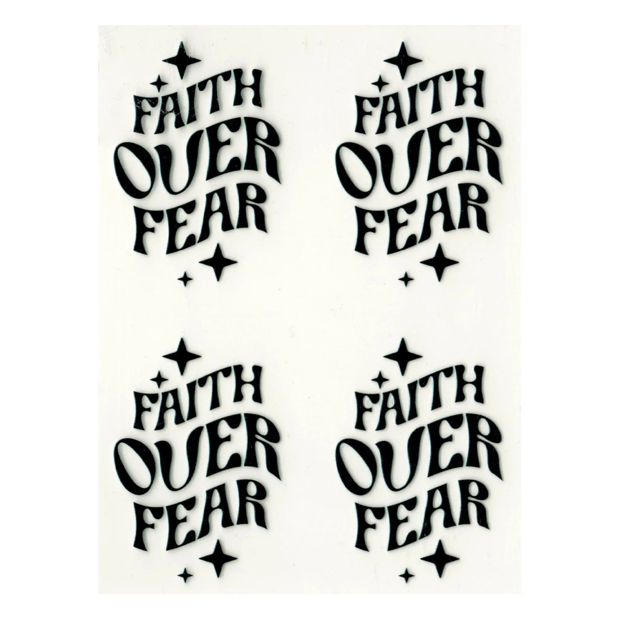 UV DTF Decal - Faith Over Fear (4 Decals) - DIY Craft Warehouse DIY Craft Warehouse