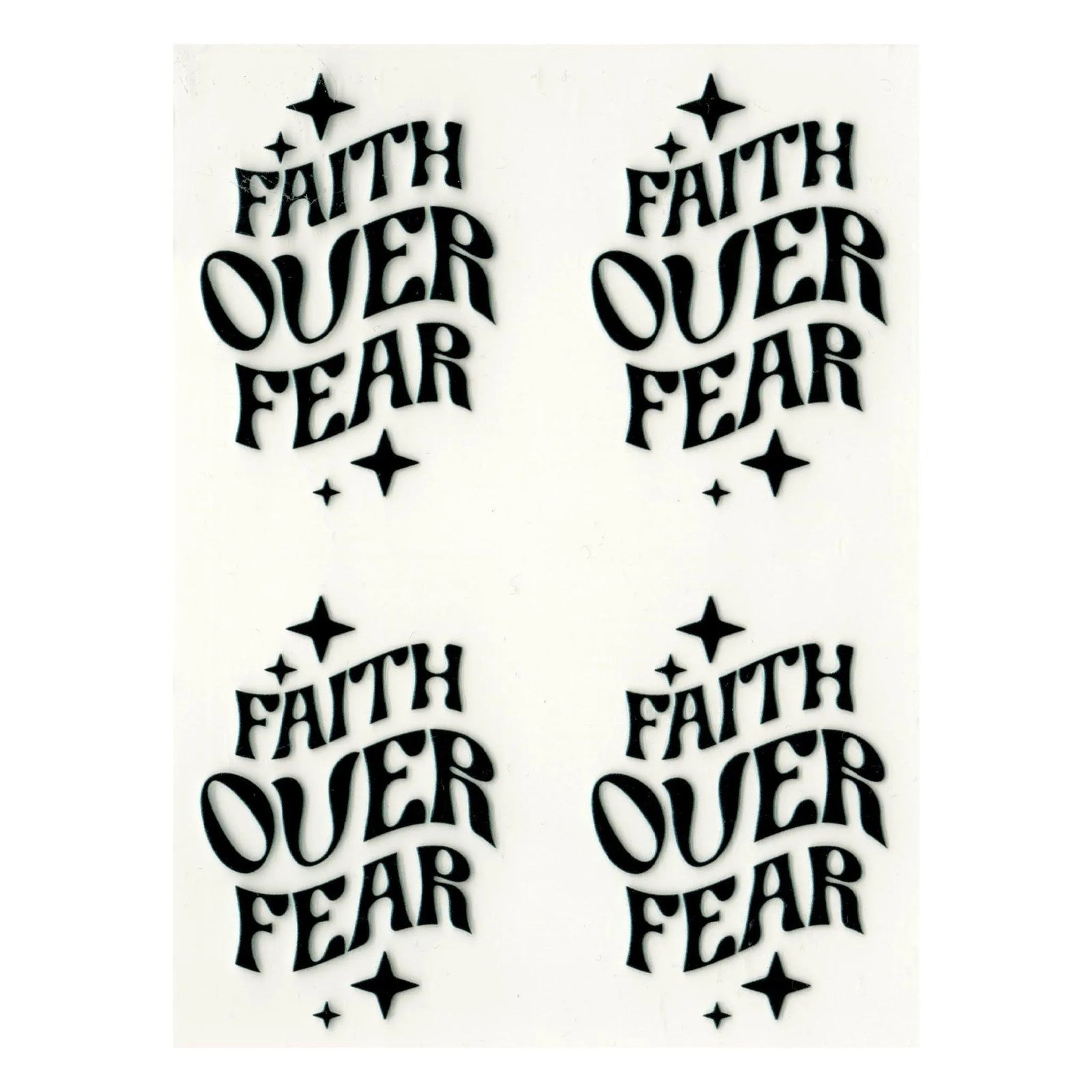 UV DTF Decal - Faith Over Fear (4 Decals) - DIY Craft Warehouse