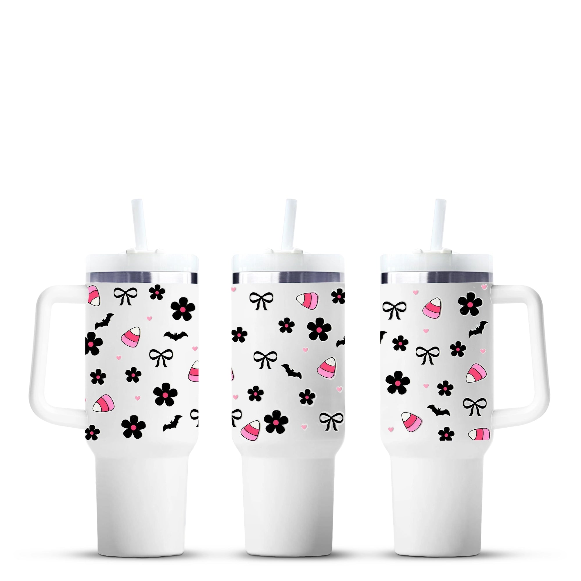 Floral, bats, and candy corn tumbler cups, Master Maker Crafts wholesale craft supplies, Ohio DIY Craft Warehouse