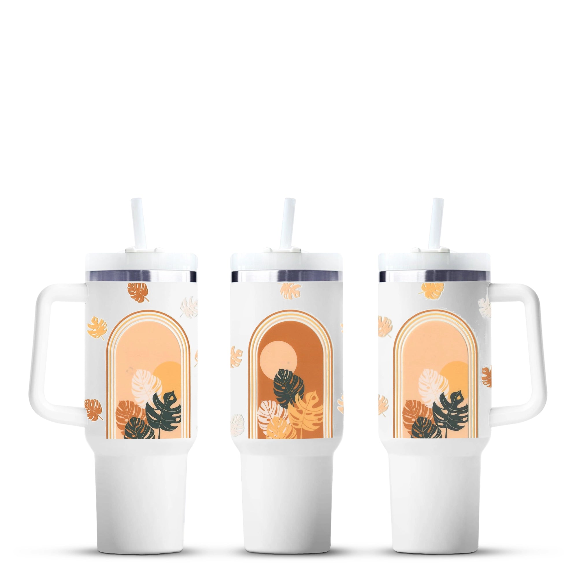 Master Maker Crafts wholesale craft supplies tumbler with handle, leaf design, fast shipping Ohio DIY Craft Warehouse