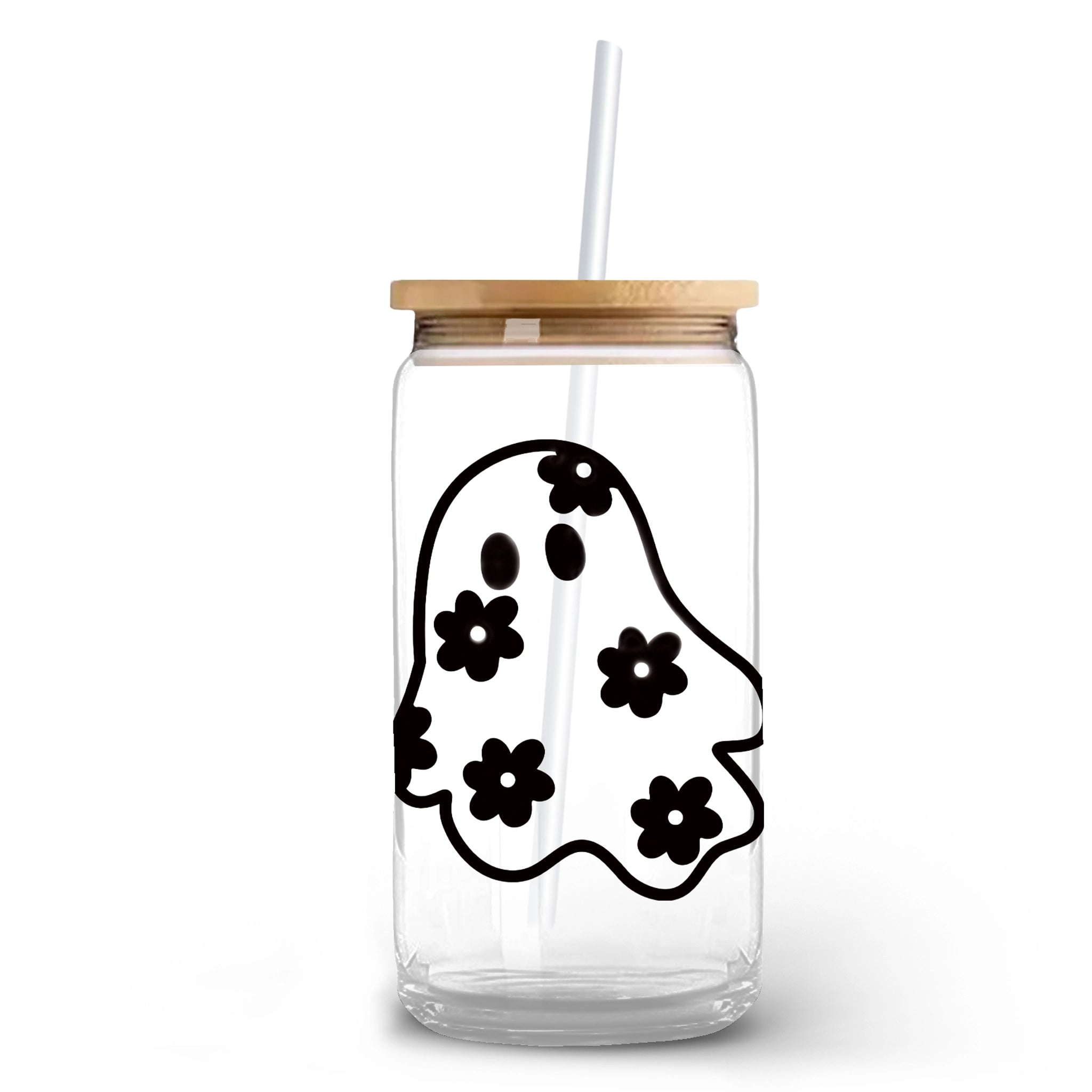 Master Maker Crafts -  UV DTF Decal - Ghost & Daisies 2 Decals 3.5" (Cup NOT Inclued) | Master Maker Crafts - Wholesale Craft Supplies - Fast Shipping from Ohio DIY Craft Warehouse