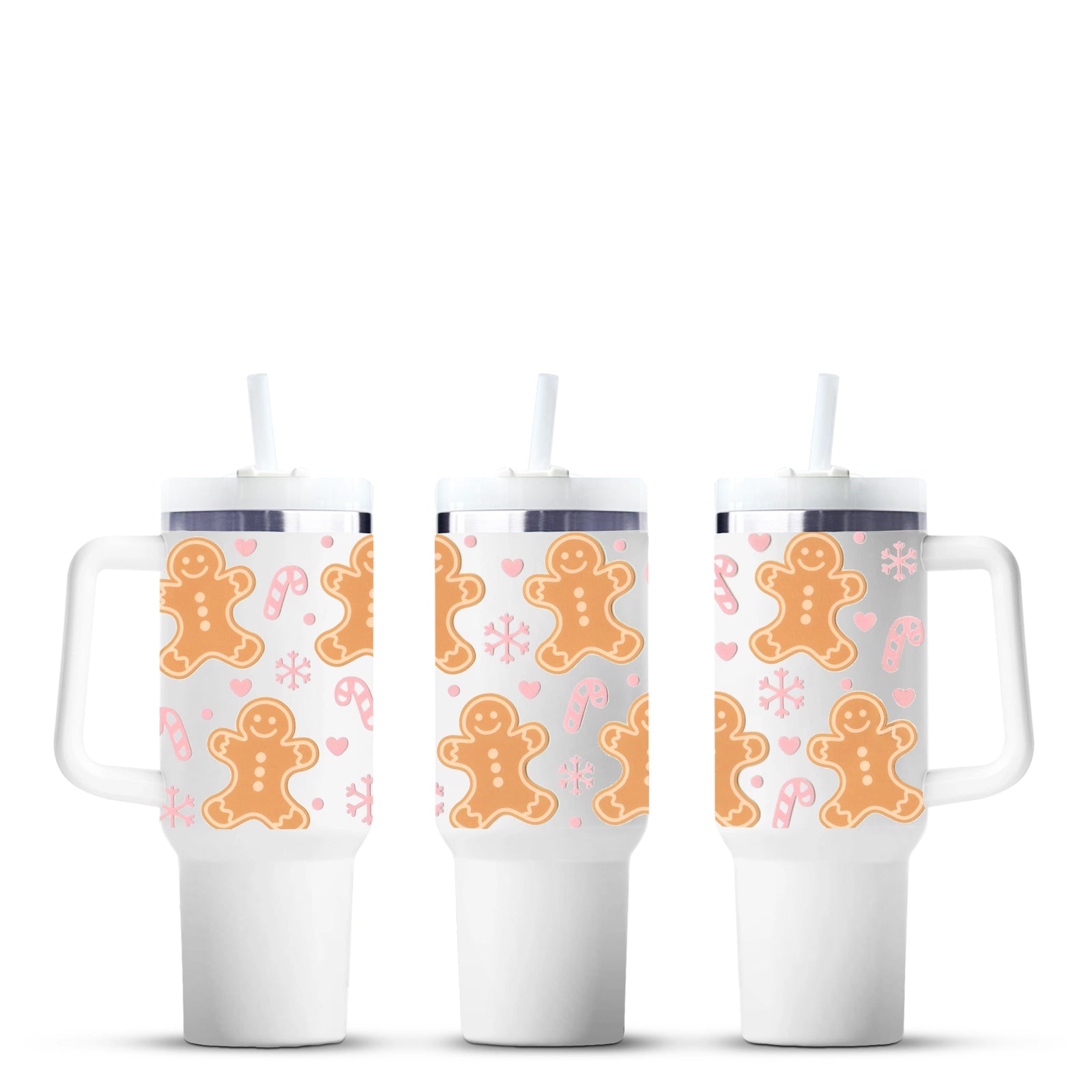 Gingerbread and candy cane tumbler cups, Master Maker Crafts wholesale, fast shipping Ohio.