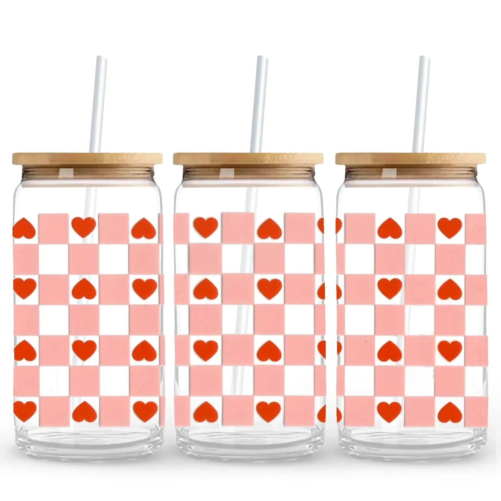 UV DTF Wrap - Gingham Heart - DIY Craft Warehouse