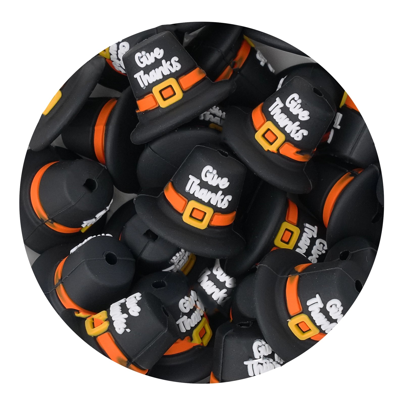 Master Maker Crafts -  Silicone 3D Focal Bead - Give Thanks Hat (5 Beads) | Master Maker Crafts - Wholesale Craft Supplies - Fast Shipping from Ohio