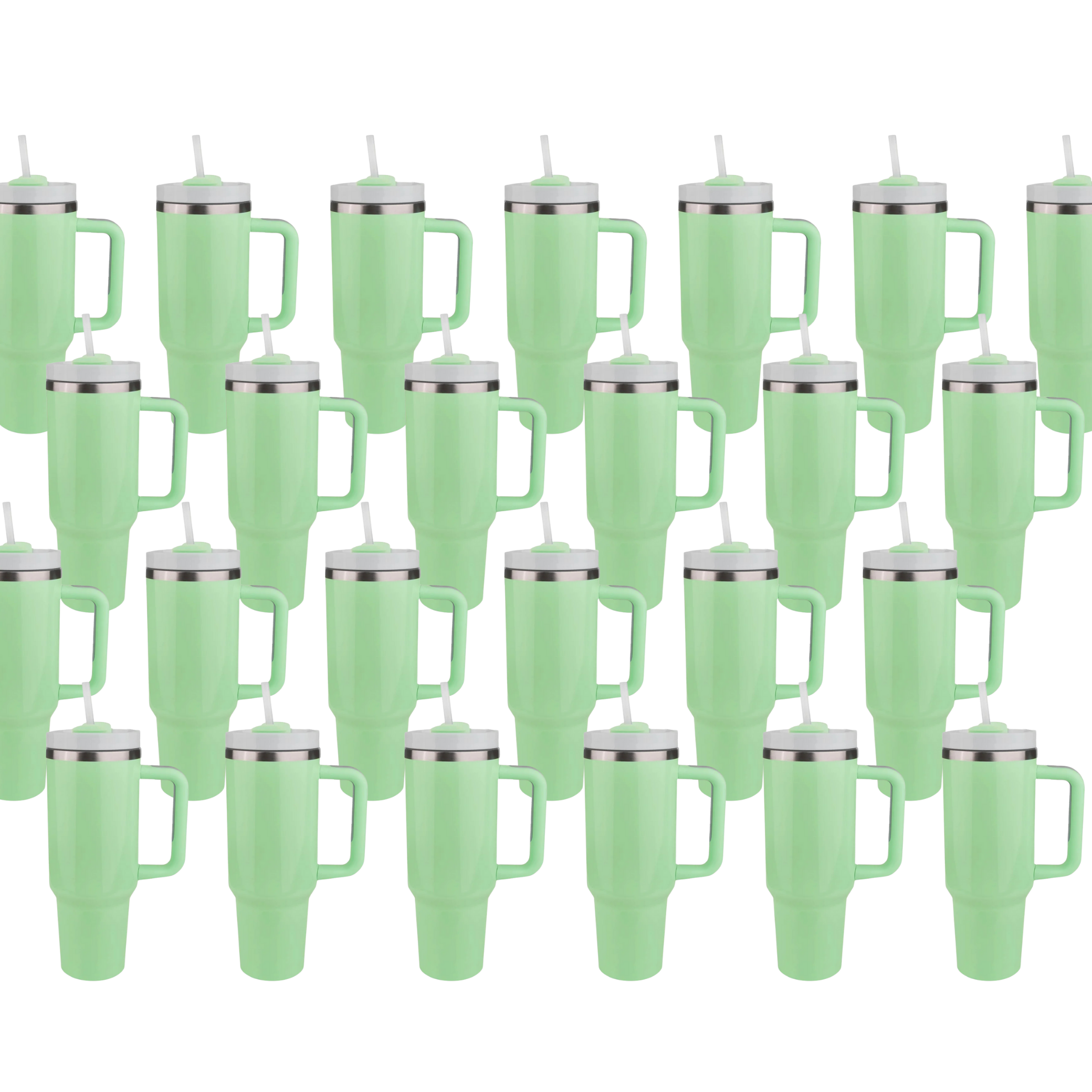 Image of 40 oz Handled Tumbler Standard Glossy - Light Green (25 Piece CASE) sold at Master Maker Crafts. Wholesale prices and fast shipping.