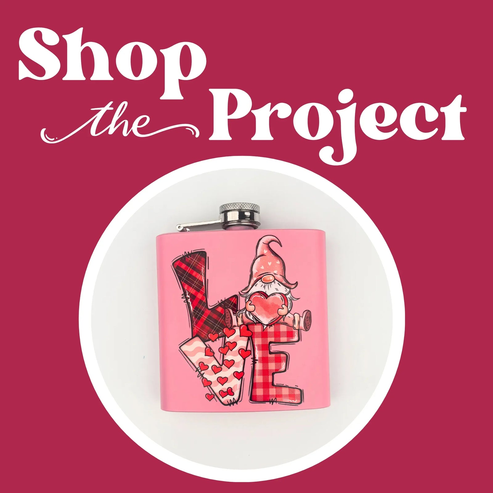 Image of Love Gnome Pink Hip Flask Kit (Makes 2) sold at Master Maker Crafts. Wholesale prices and fast shipping.