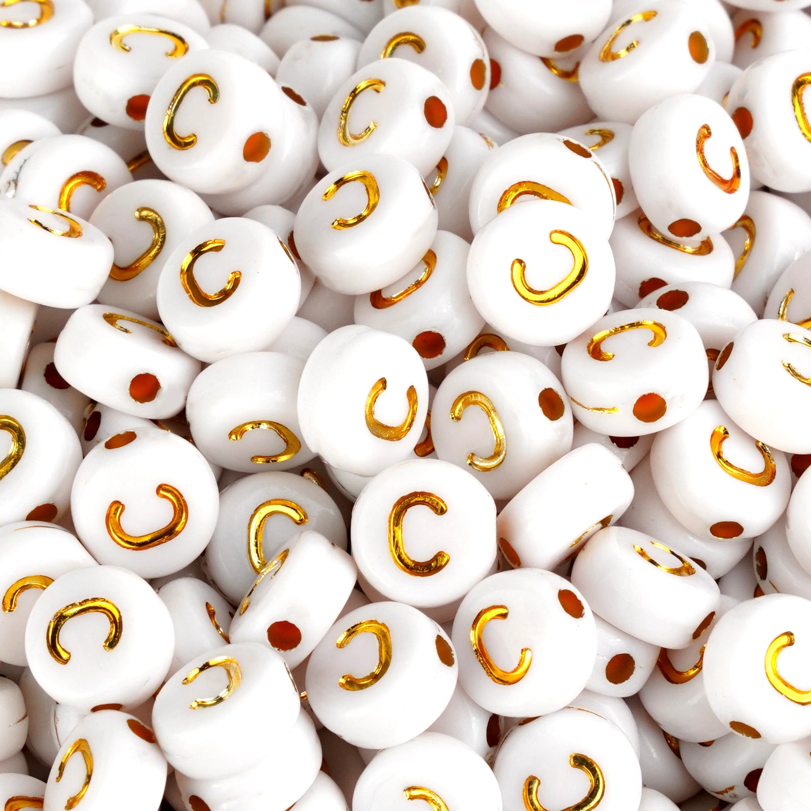 Gold letter C craft beads bulk, Master Maker Crafts wholesale, fast shipping Ohio