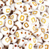 Master Maker Crafts white round beads with gold D letter, wholesale craft supplies Ohio DIY Craft Warehouse