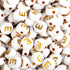 Gold E letter beads, white round, Master Maker Crafts wholesale craft supplies Ohio DIY Craft Warehouse