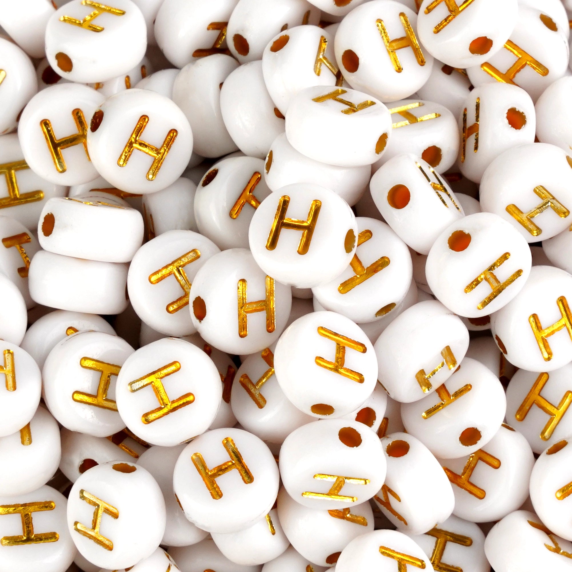 Master Maker Crafts gold H letter beads, wholesale craft supplies, fast shipping Ohio DIY Craft Warehouse
