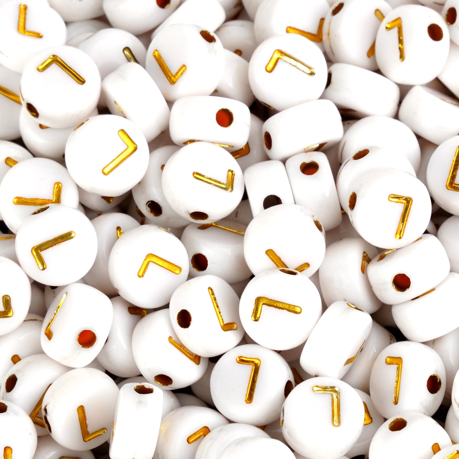 White letter L gold beads bulk from Master Maker Crafts, wholesale craft supplies Ohio