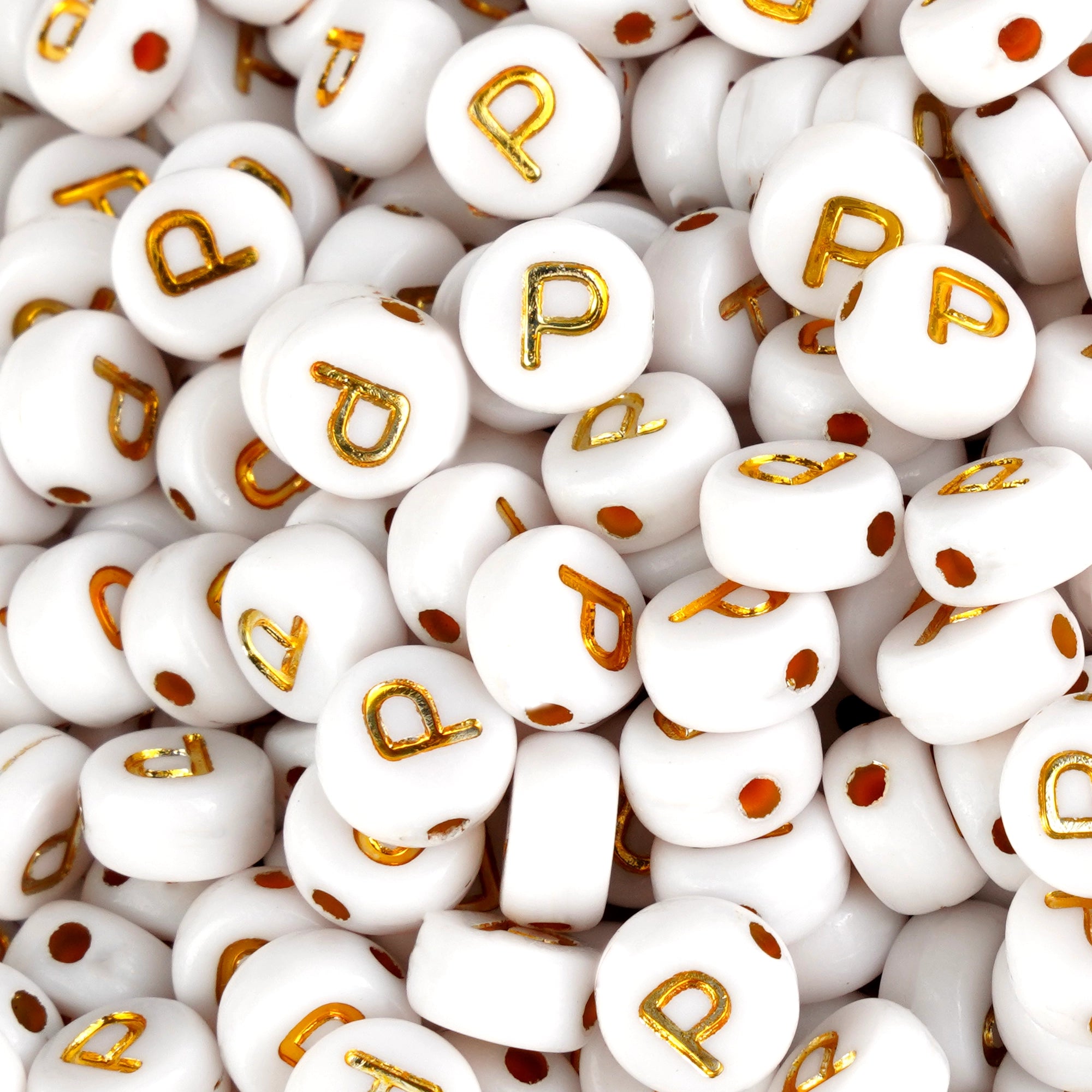 Master Maker Crafts gold P letter beads, wholesale craft supplies, fast shipping Ohio DIY Craft Warehouse
