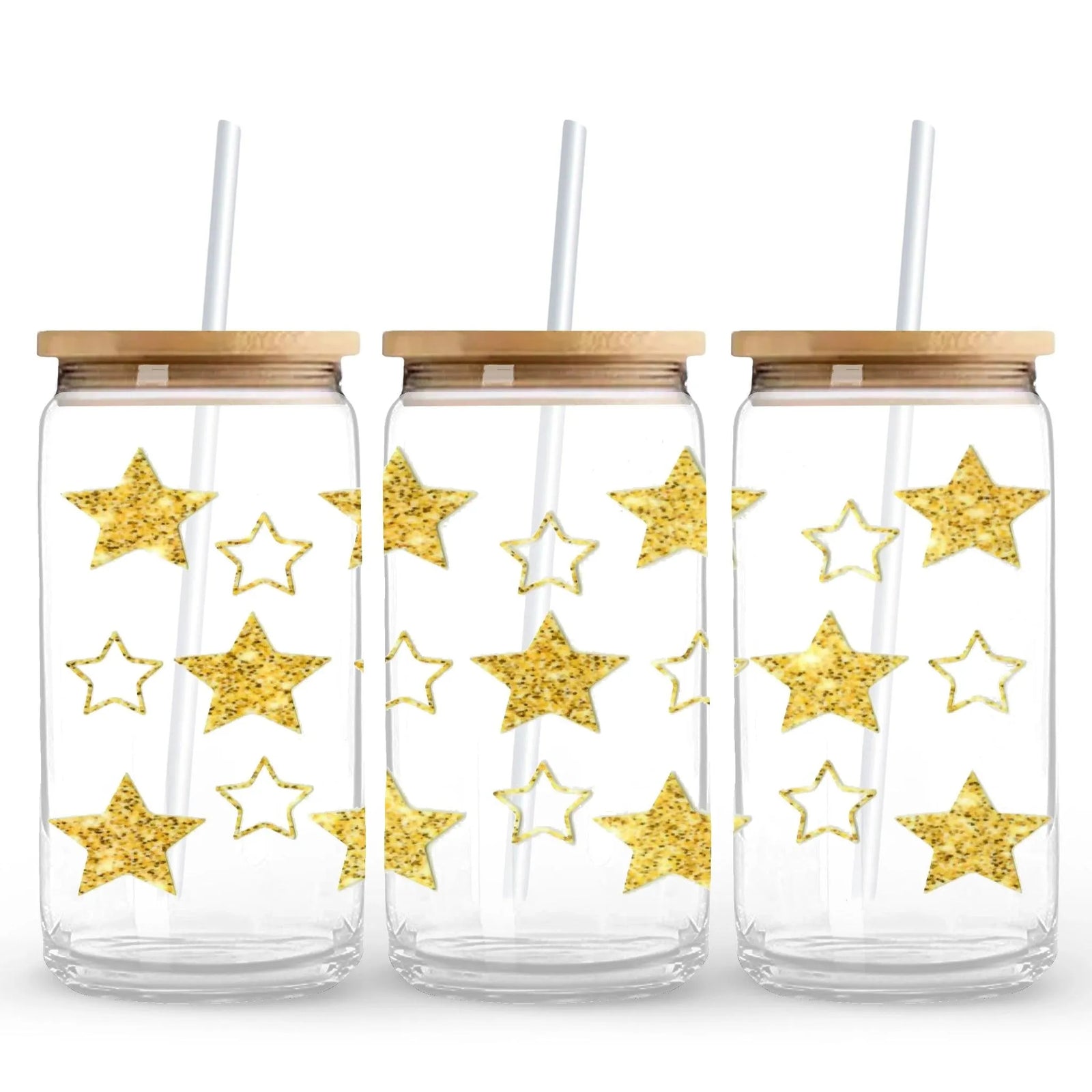 UV DTF Wrap - Gold & White Stars - DIY Craft Warehouse