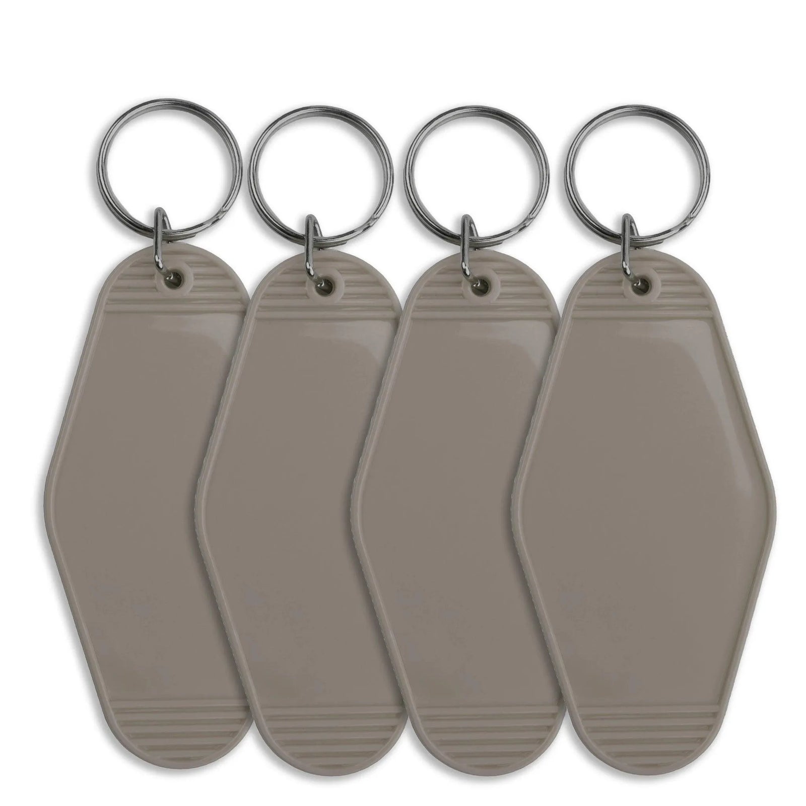 Retro Motel Keychain with Silver Ring - Gray - DIY Craft Warehouse