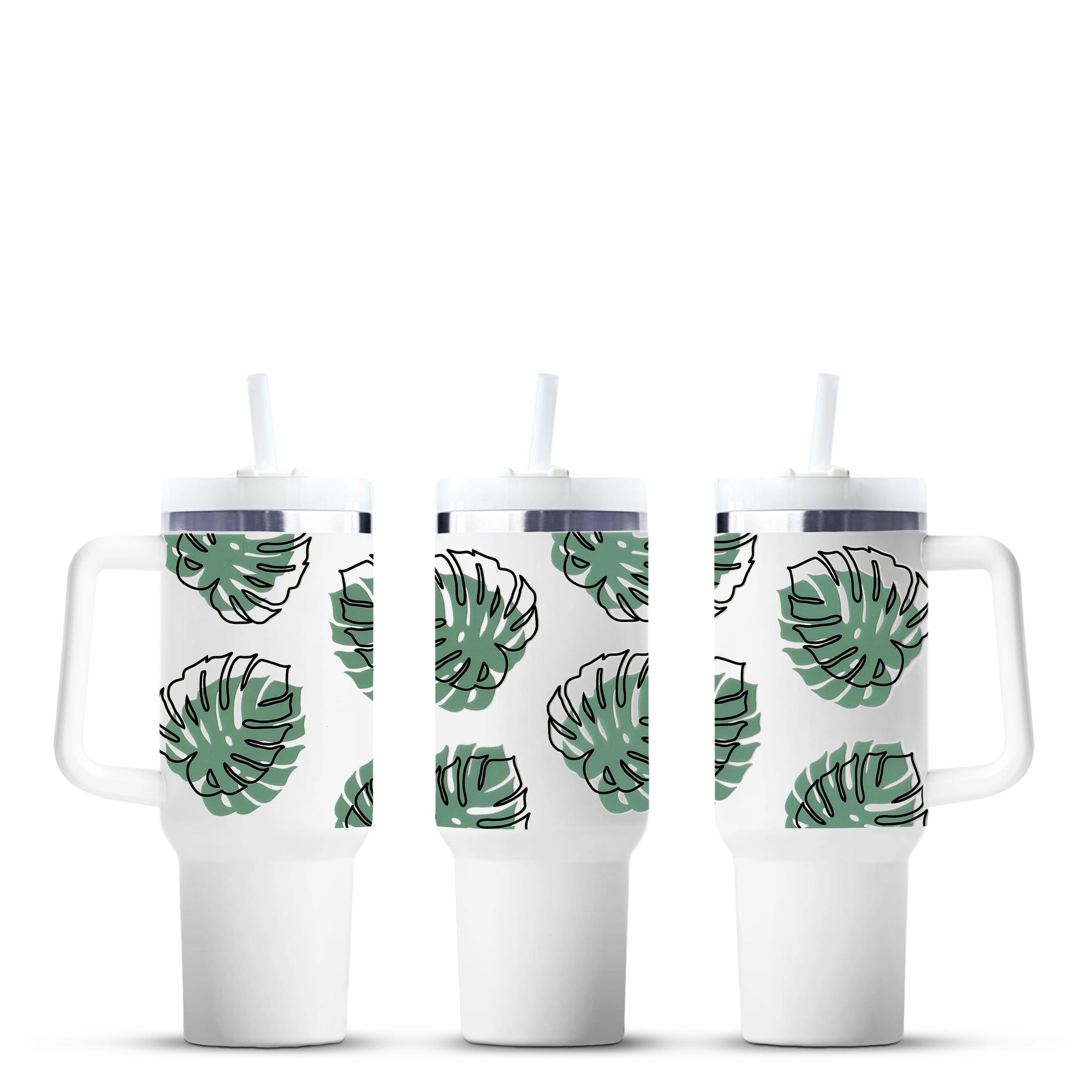 Green monstera leaf tumbler sublimation wrap by Master Maker Crafts, wholesale craft supplies, fast shipping Ohio DIY Craft Warehouse