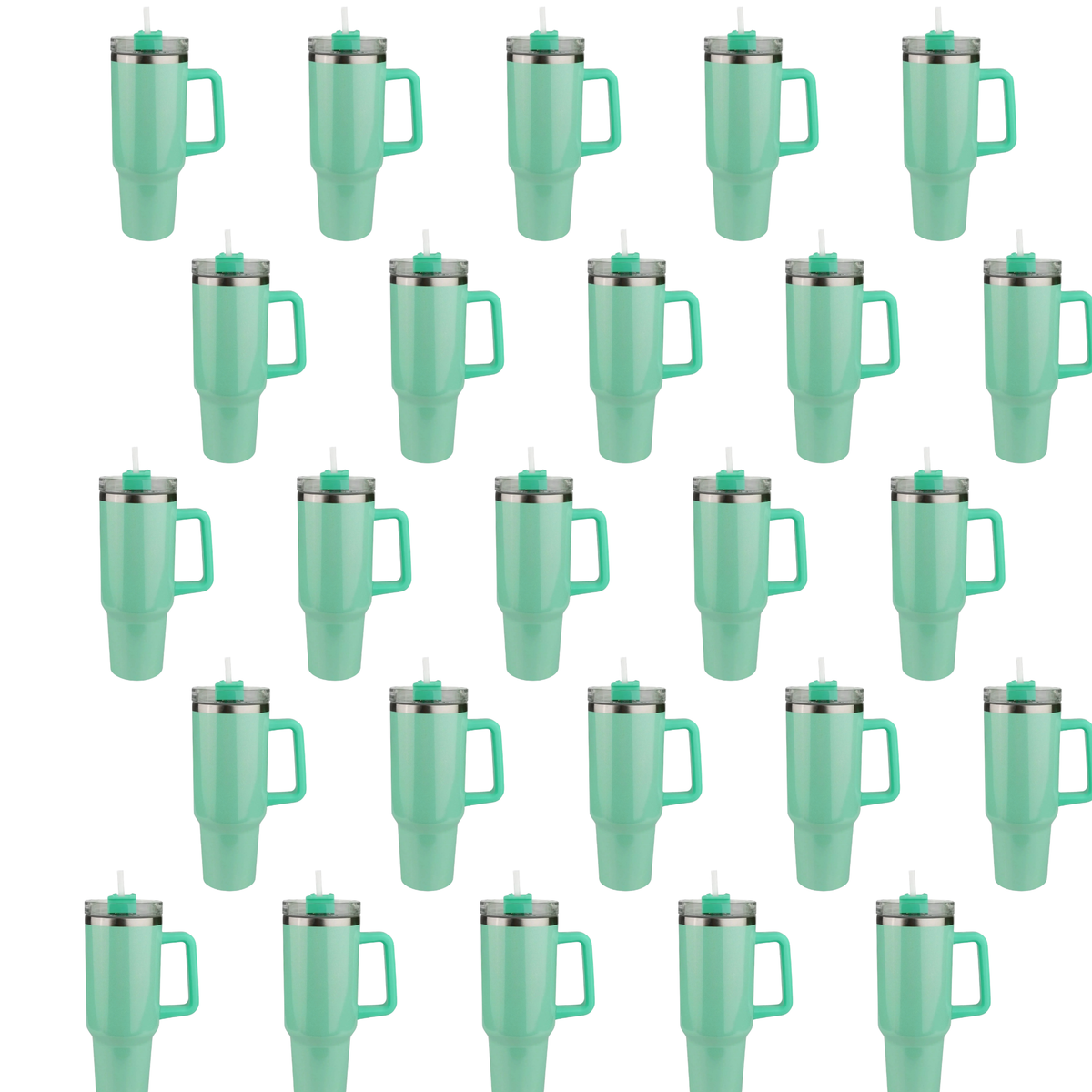 40 oz Handled Tumbler Shimmer - Mint 25/CASE