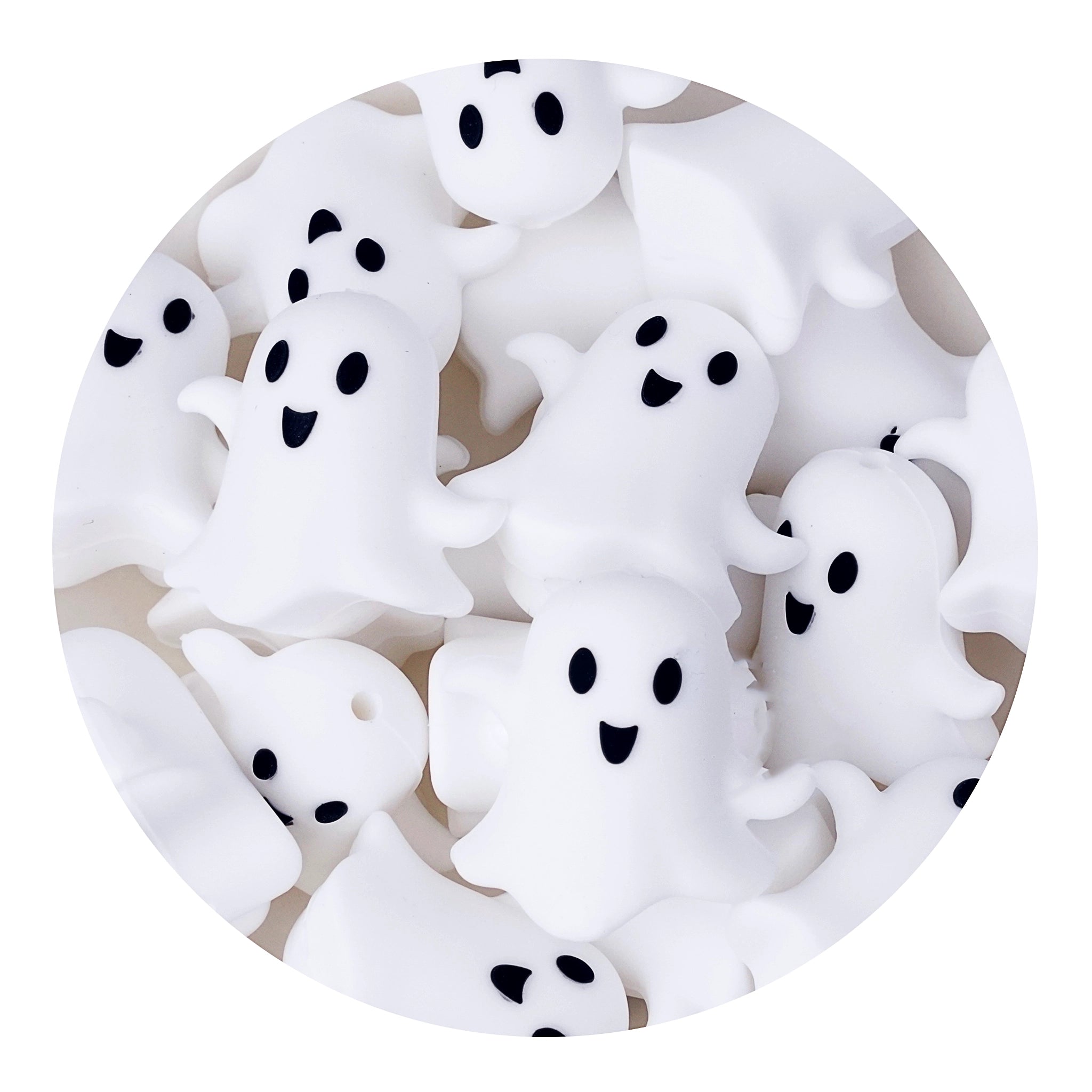 Master Maker Crafts -  Silicone 3D Focal Bead - Happy Ghost (5 Beads) | Master Maker Crafts - Wholesale Craft Supplies - Fast Shipping from Ohio DIY Craft Warehouse