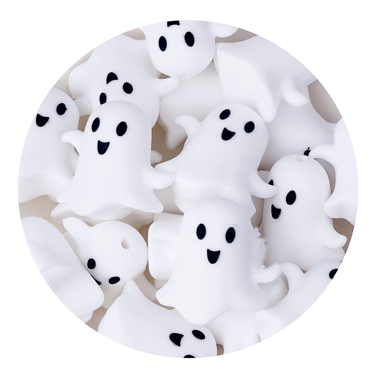 Master Maker Crafts -  Silicone 3D Focal Bead - Happy Ghost (5 Beads) | Master Maker Crafts - Wholesale Craft Supplies - Fast Shipping from Ohio