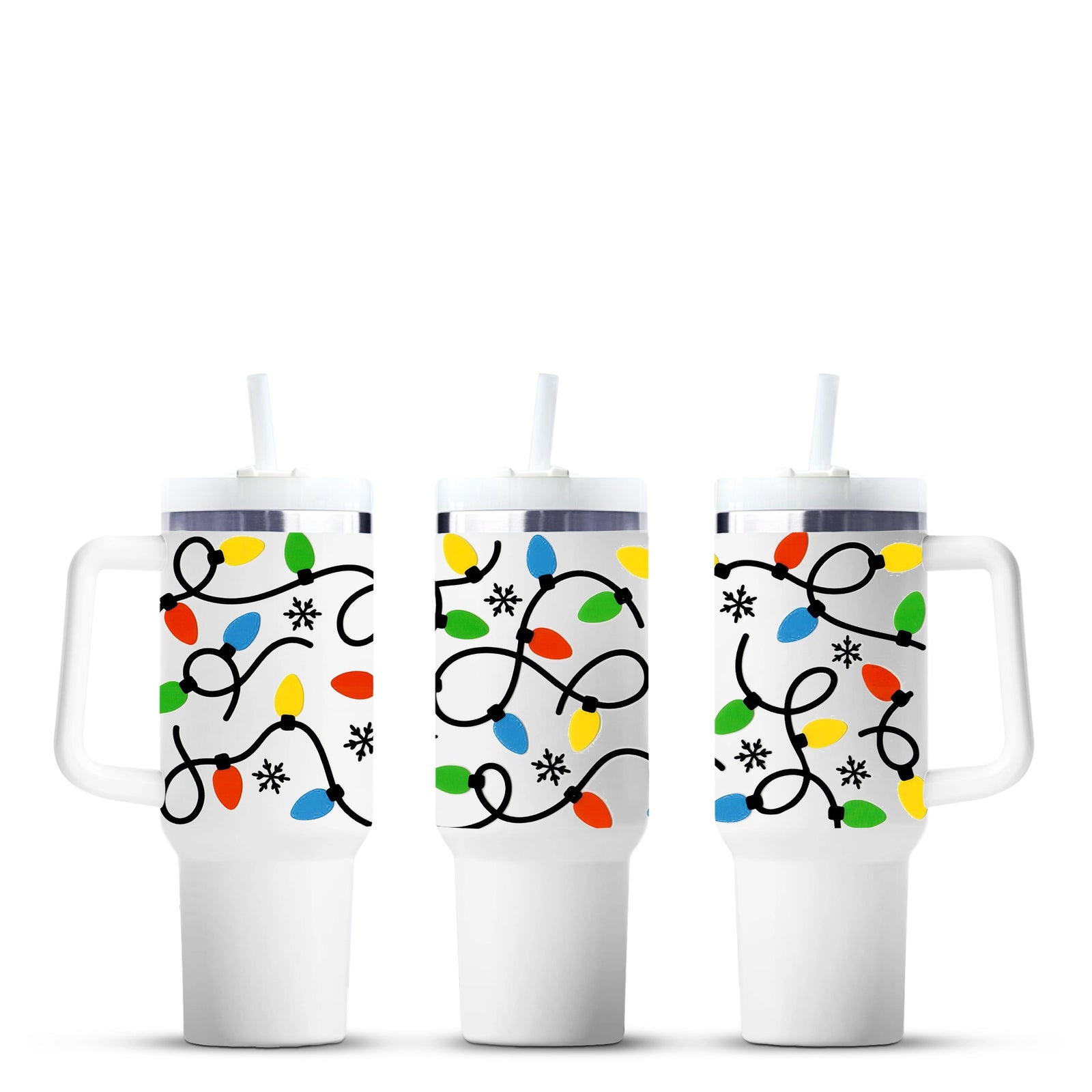 Holiday Christmas lights 40oz tumbler with colorful bulbs, Master Maker Crafts wholesale Ohio
