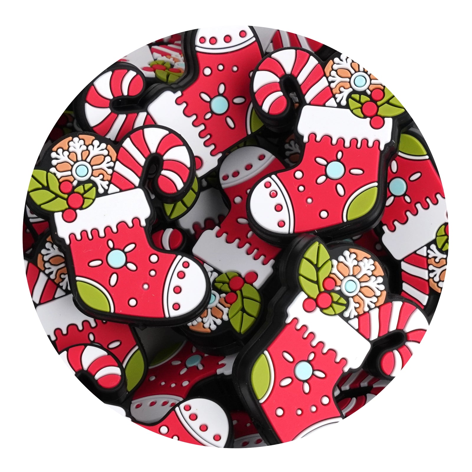 Master Maker Crafts -  Silicone Focal Bead - Holiday Stocking (5 Beads) | Master Maker Crafts - Wholesale Craft Supplies - Fast Shipping from Ohio