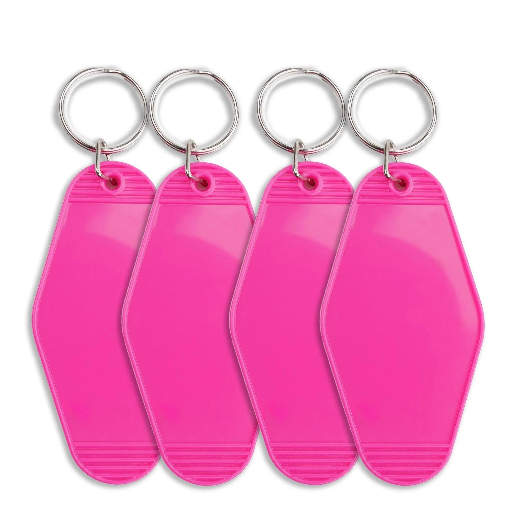 Retro Motel Keychain with Silver Ring - Hot Pink - DIY Craft Warehouse DIY Craft Warehouse