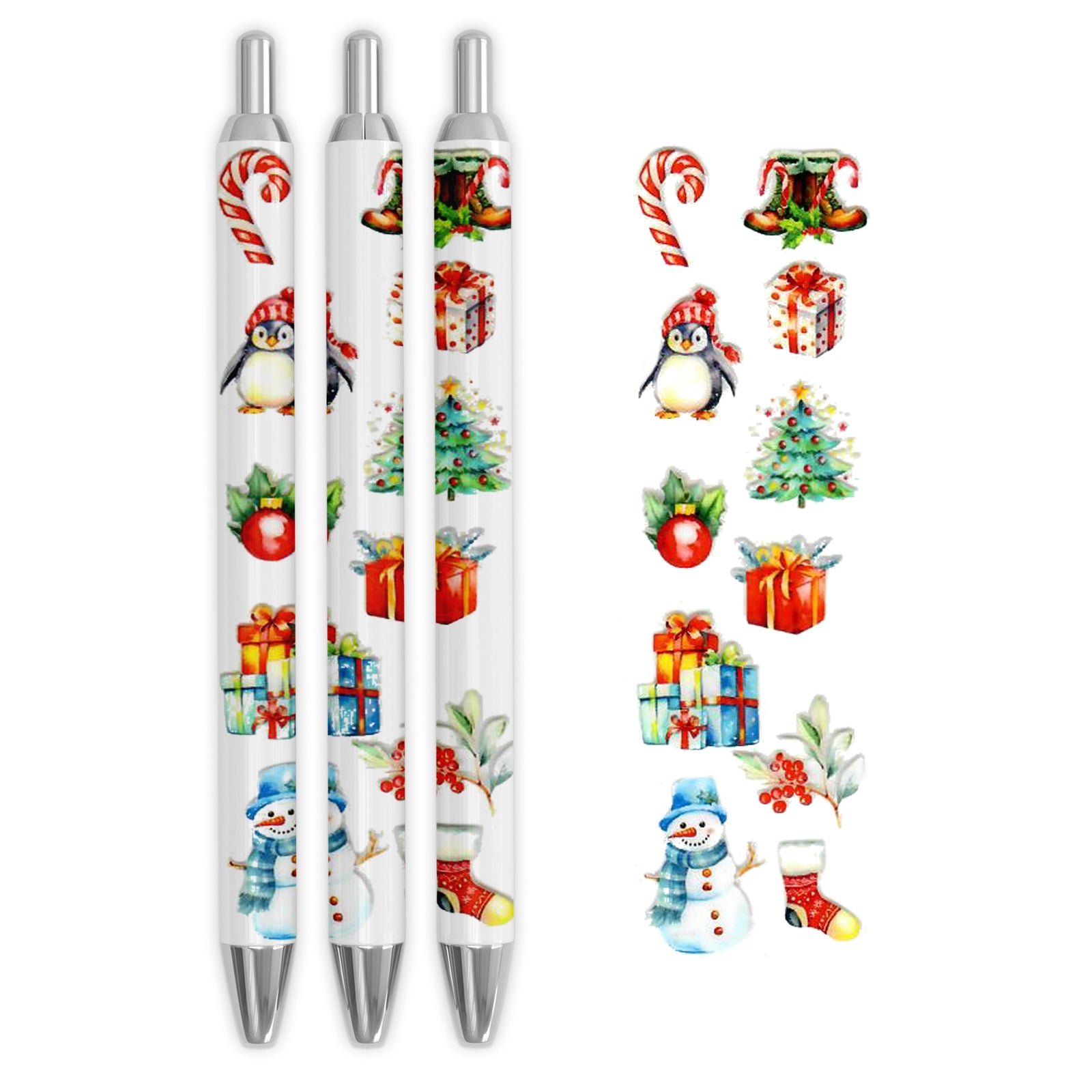 Master Maker Crafts -  UV DTF Pen Wrap Only - Jolly & Joyful 5 Decals 4.25