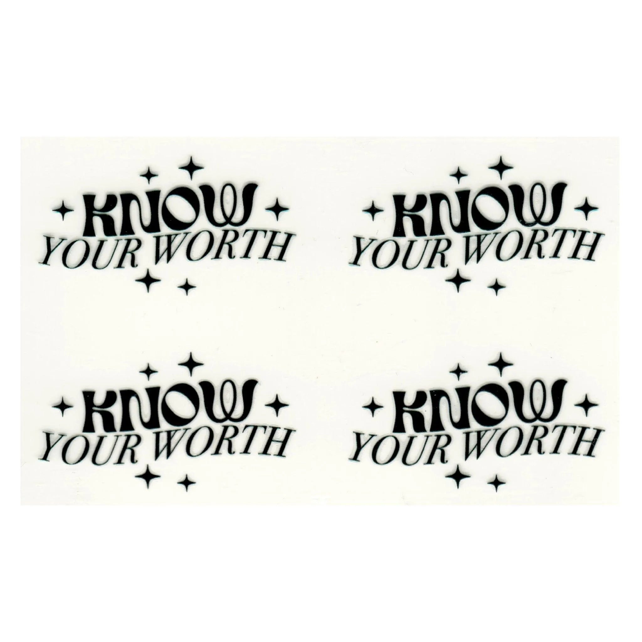 UV DTF Decal - Know Your Worth (4 Decals) - DIY Craft Warehouse DIY Craft Warehouse