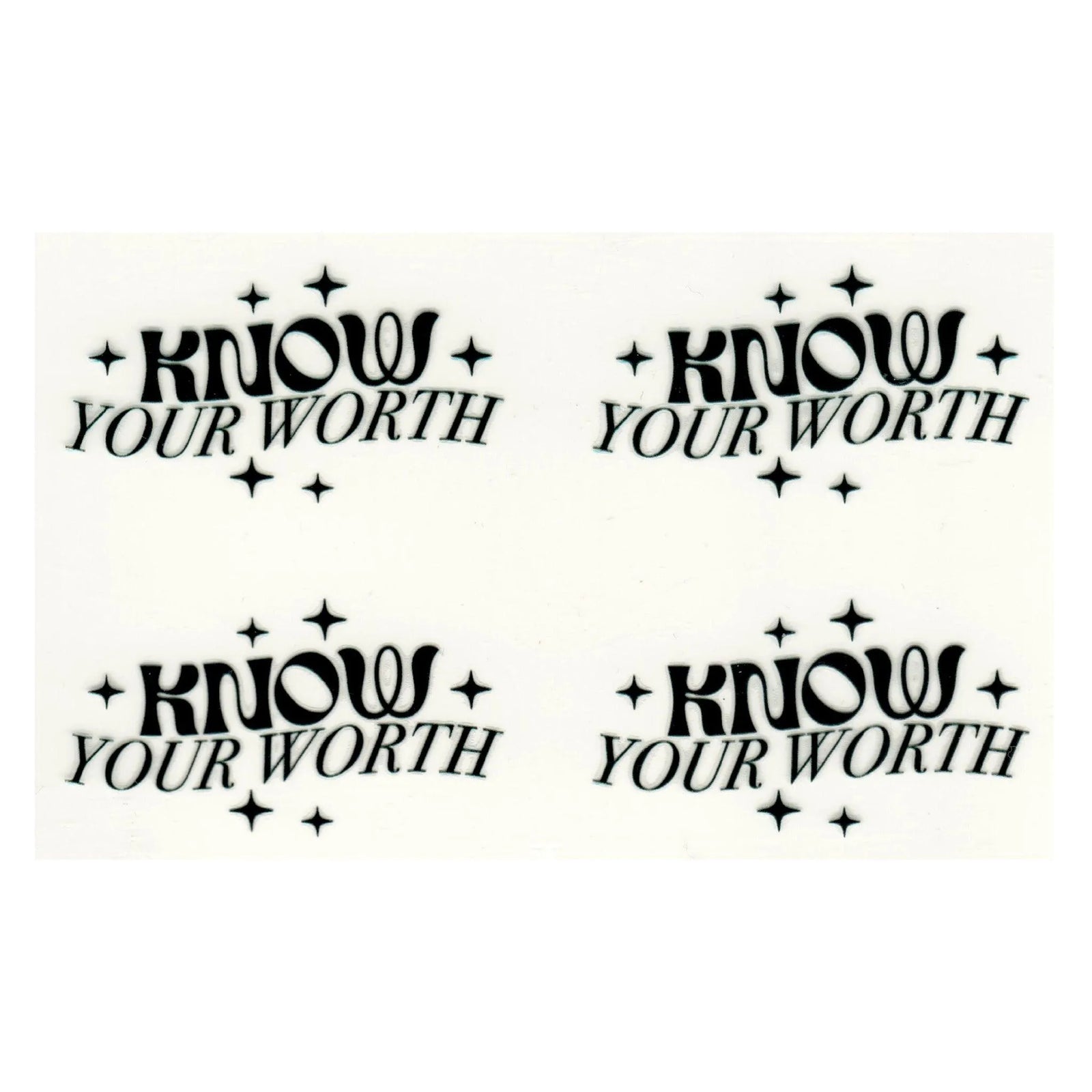 UV DTF Decal - Know Your Worth (4 Decals) - DIY Craft Warehouse