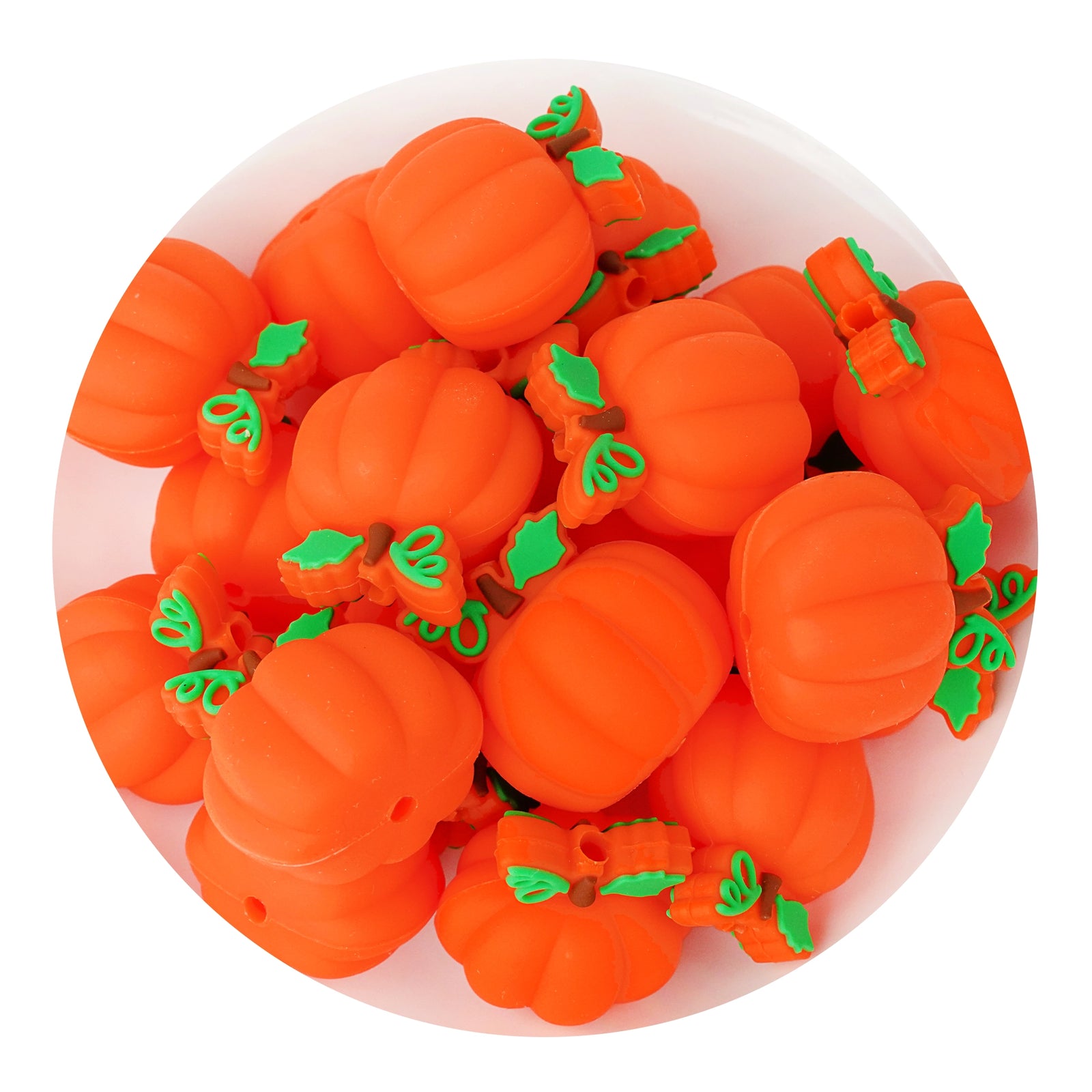 Master Maker Crafts -  Silicone 3D Focal Bead - Leafy Pumpkin (5 Beads) | Master Maker Crafts - Wholesale Craft Supplies - Fast Shipping from Ohio