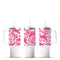 Pink western-themed travel mugs with boots and hats, Master Maker Crafts wholesale Ohio DIY Craft Warehouse