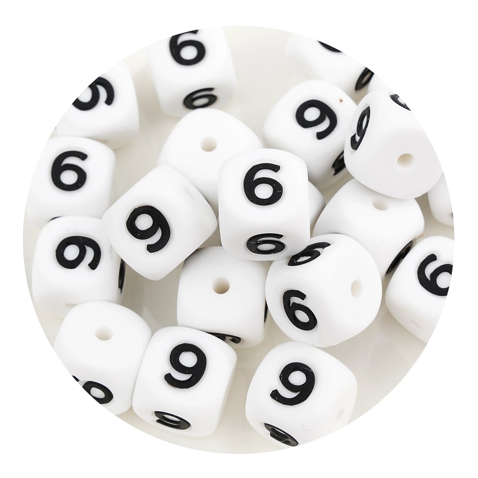 Master Maker Crafts wholesale white silicone number 6 beads for stringing, craft supplies Ohio