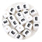 White silicone square beads with black letter E, Master Maker Crafts wholesale craft supplies Ohio DIY Craft Warehouse