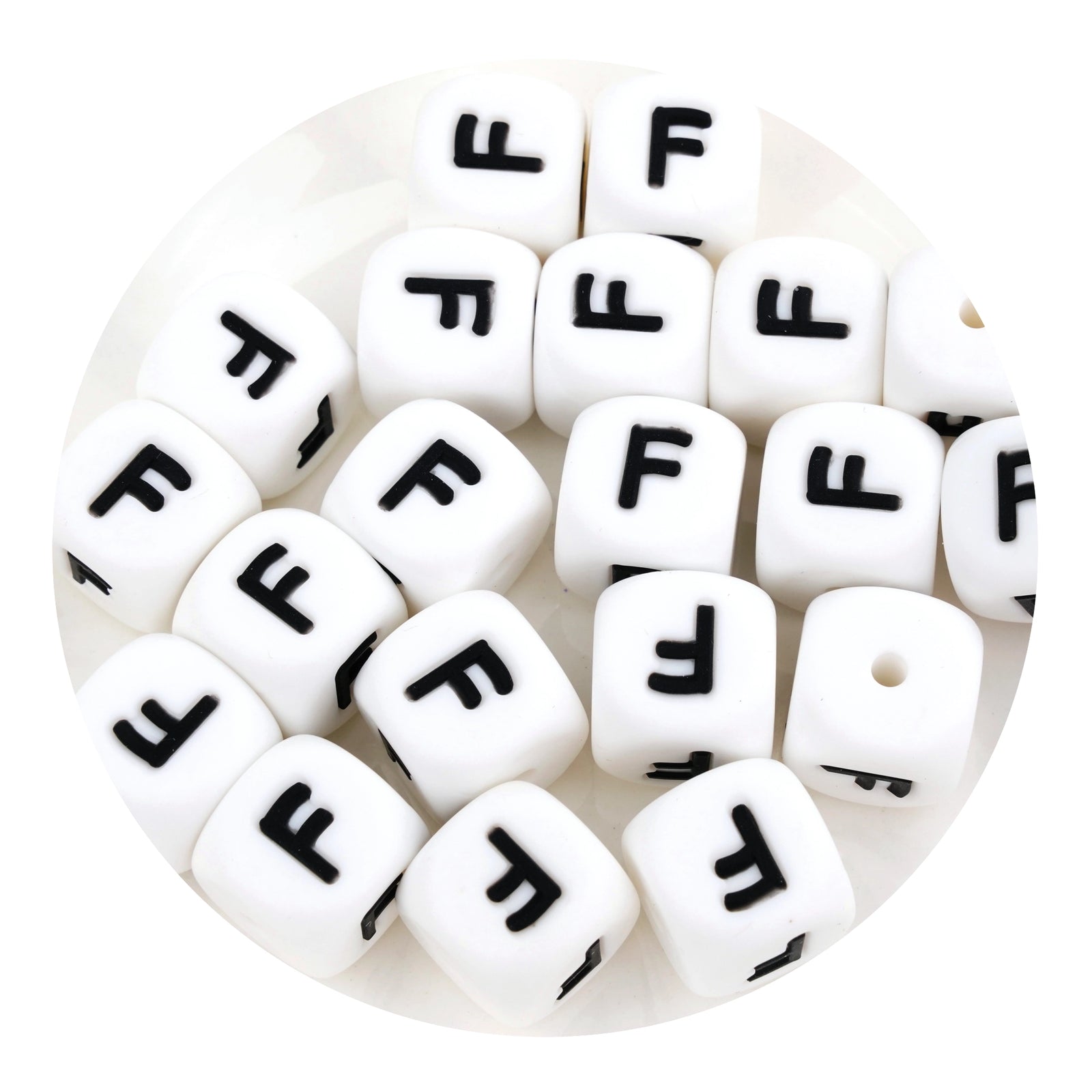 Master Maker Crafts silicone letter F square beads, wholesale craft supplies, Ohio, fast shipping