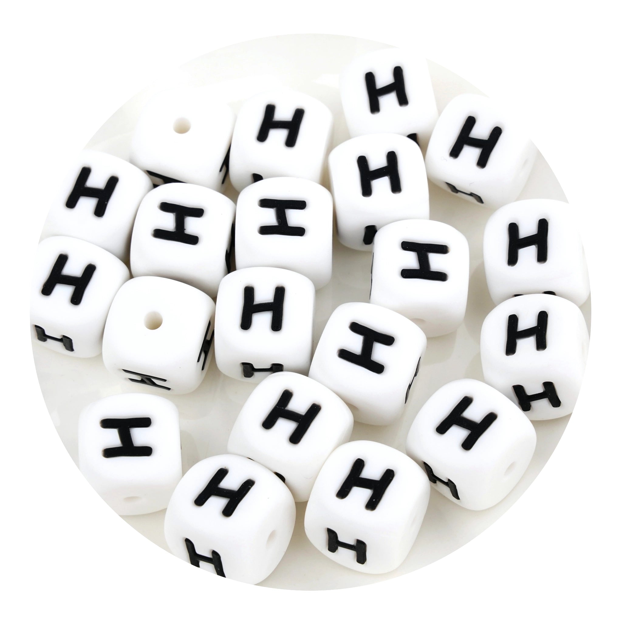 Master Maker Crafts wholesale silicone string beads letter H, fast shipping Ohio DIY Craft Warehouse
