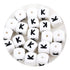 White silicone square beads with black letter K from Master Maker Crafts, wholesale craft supplies Ohio DIY Craft Warehouse