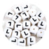 White silicone string beads with black letter L, Master Maker Crafts, wholesale, Ohio fast shipping DIY Craft Warehouse