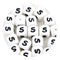 White silicone cube beads with black S letter, Master Maker Crafts wholesale, fast shipping Ohio DIY Craft Warehouse