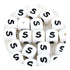 White silicone cube beads with black S letter, Master Maker Crafts wholesale, fast shipping Ohio DIY Craft Warehouse