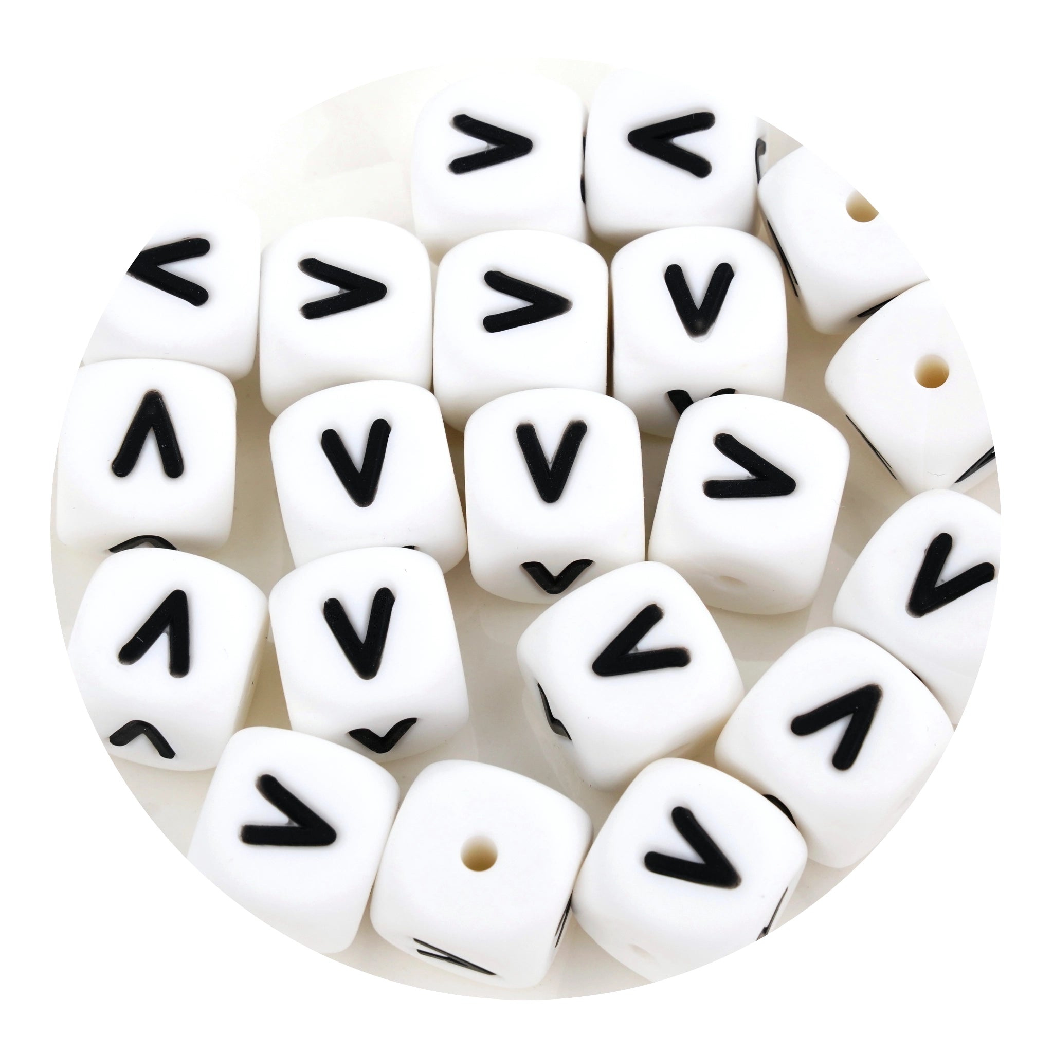 Master Maker Crafts white silicone letter V square beads, wholesale craft supplies Ohio DIY Craft Warehouse
