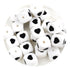 White silicone square beads with black heart shapes, Master Maker Crafts wholesale Ohio. DIY Craft Warehouse