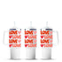 Three LOVE print tumblers with straws, Master Maker Crafts, wholesale craft supplies Ohio DIY Craft Warehouse