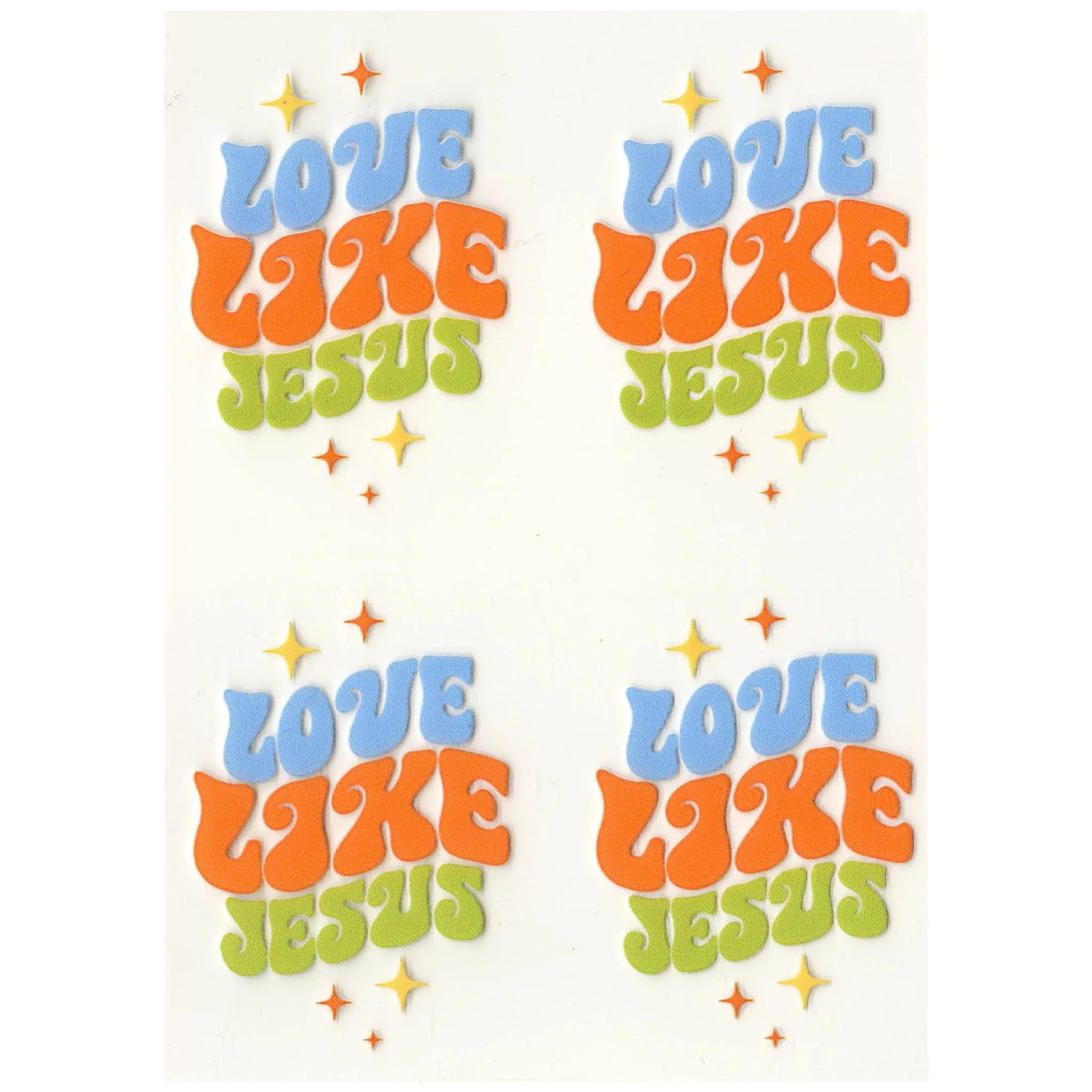 UV DTF Decal - Love Jesus Retro (4 Decals) - DIY Craft Warehouse DIY Craft Warehouse