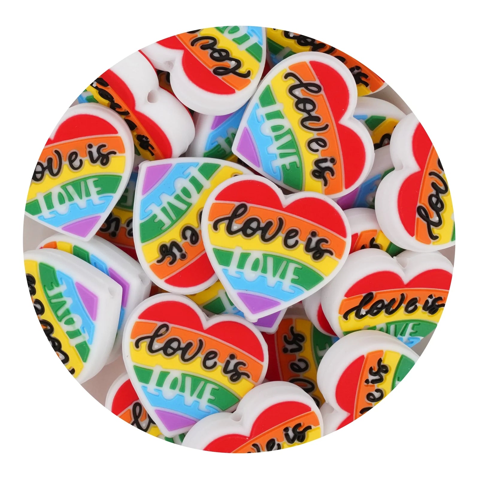 Image of Silicone Focal Bead - Love is Love (5 Beads) sold at Master Maker Crafts. Wholesale prices and fast shipping.