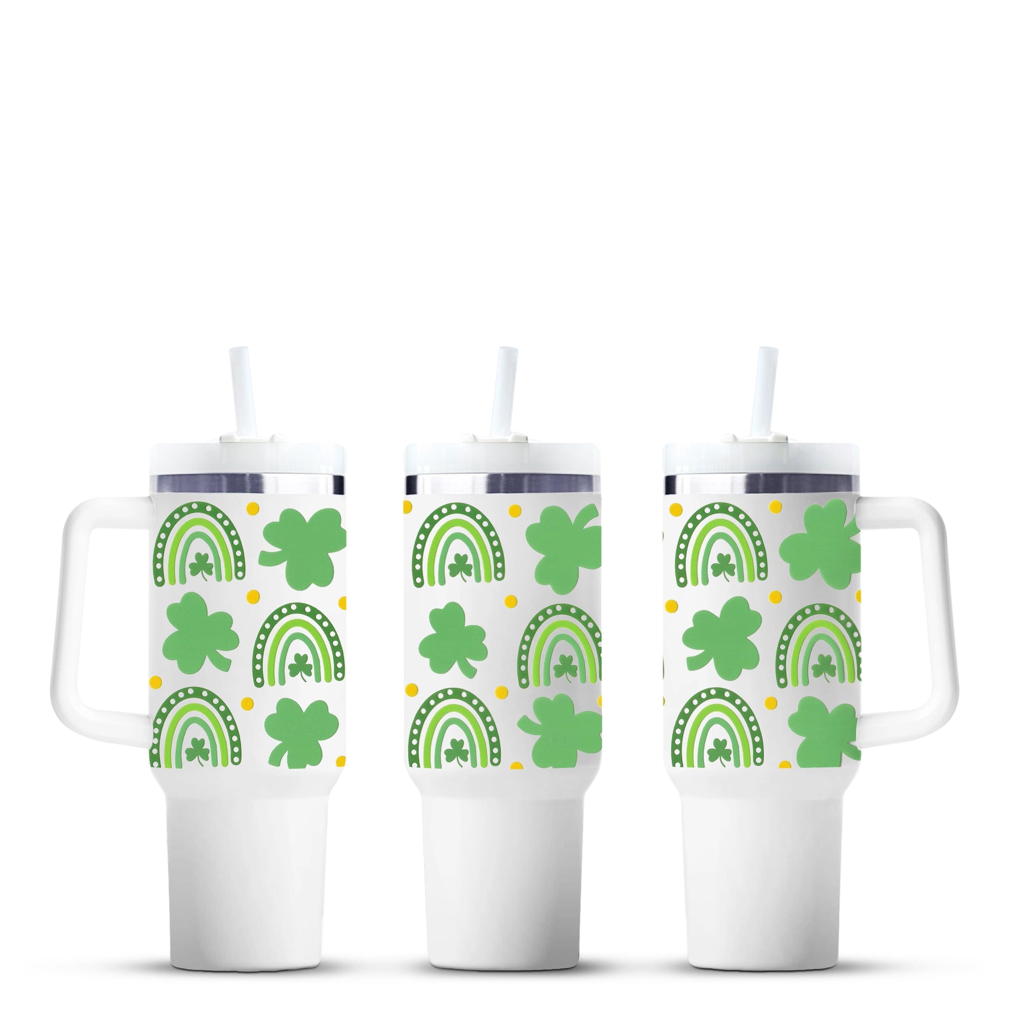 Master Maker Crafts wholesale tumbler with green rainbows and shamrocks, fast shipping Ohio DIY Craft Warehouse