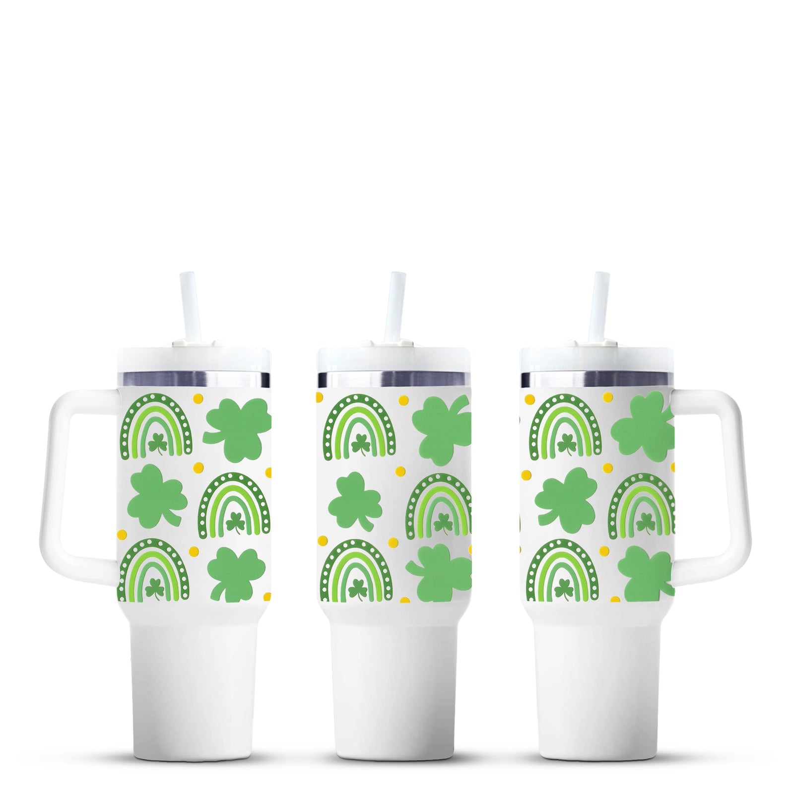 Master Maker Crafts wholesale tumbler with green rainbows and shamrocks, fast shipping Ohio