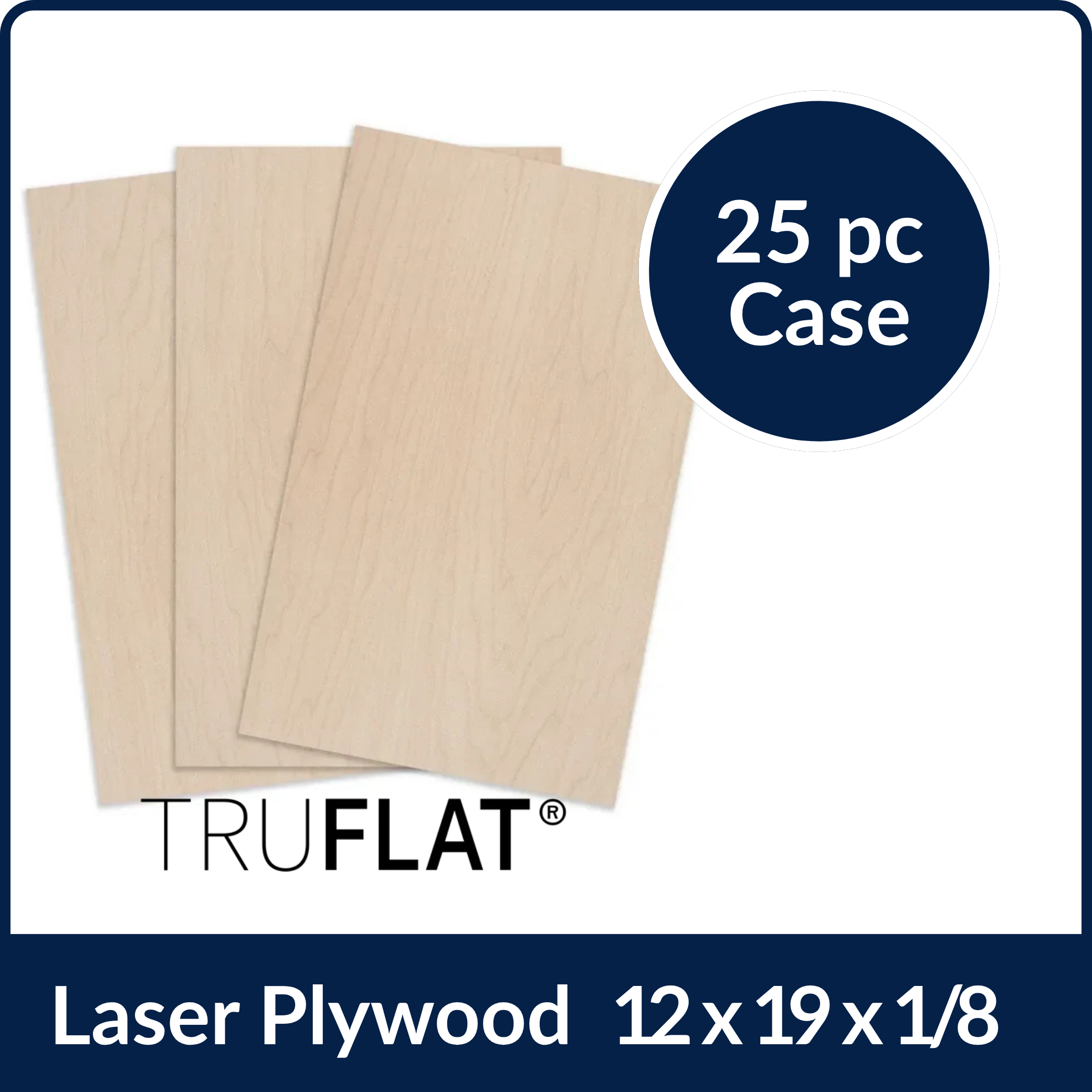 TruFlat Maple Plywood - 12"x 19" x 1/8" (25 Piece Case)