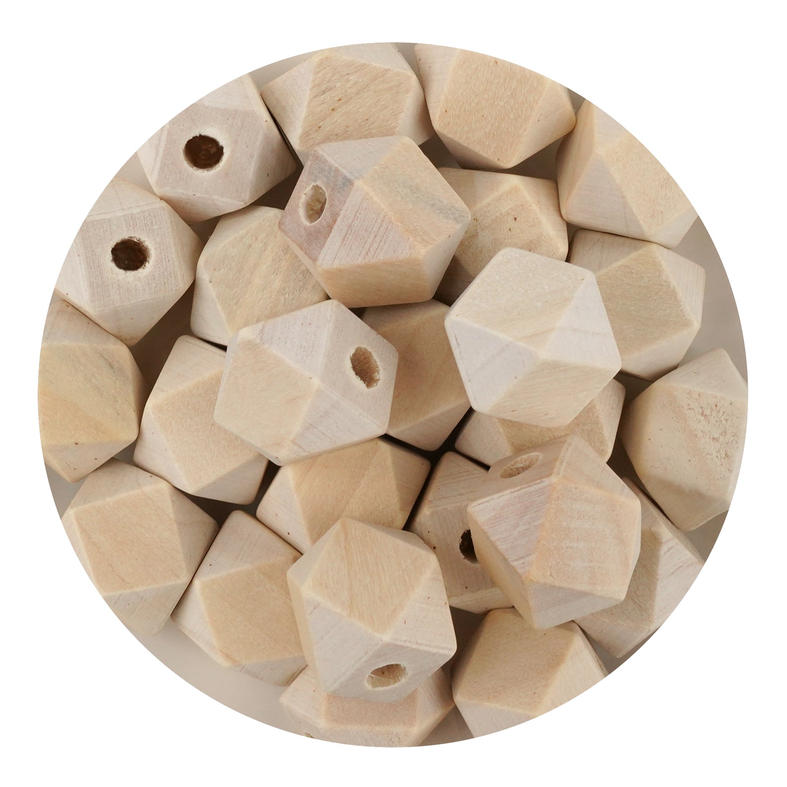 Master Maker Crafts -  Wood Bead Hexagon - Maple (5 Beads - 14mm)