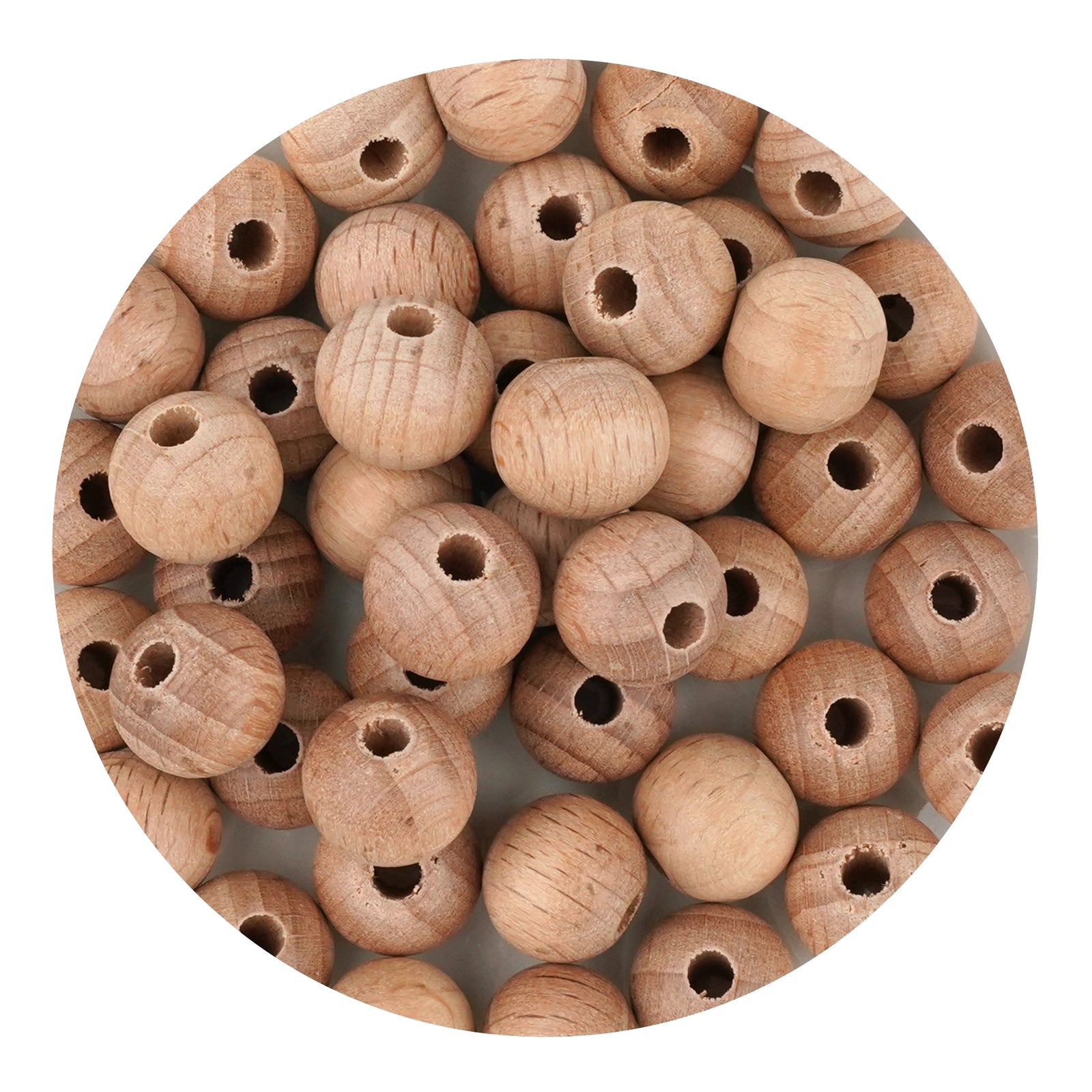 Master Maker Crafts -  Wood Bead Round - Beech (5 Beads - 12mm)